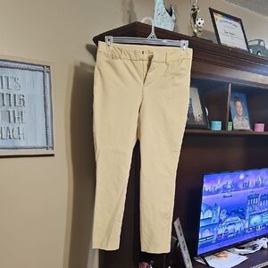 Yellow Cropped Pants Fits Snug